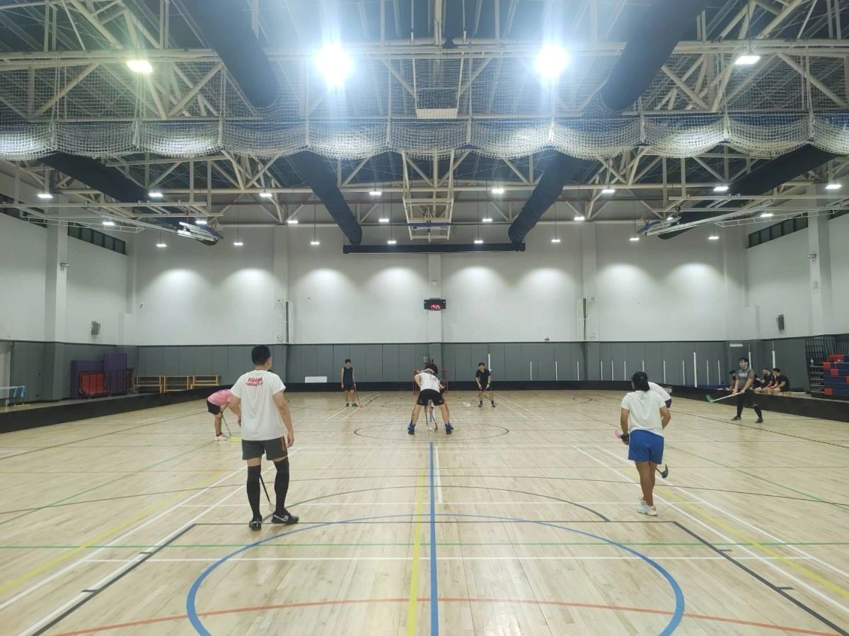 Indoor floorball court at St. Andrews 107 International School